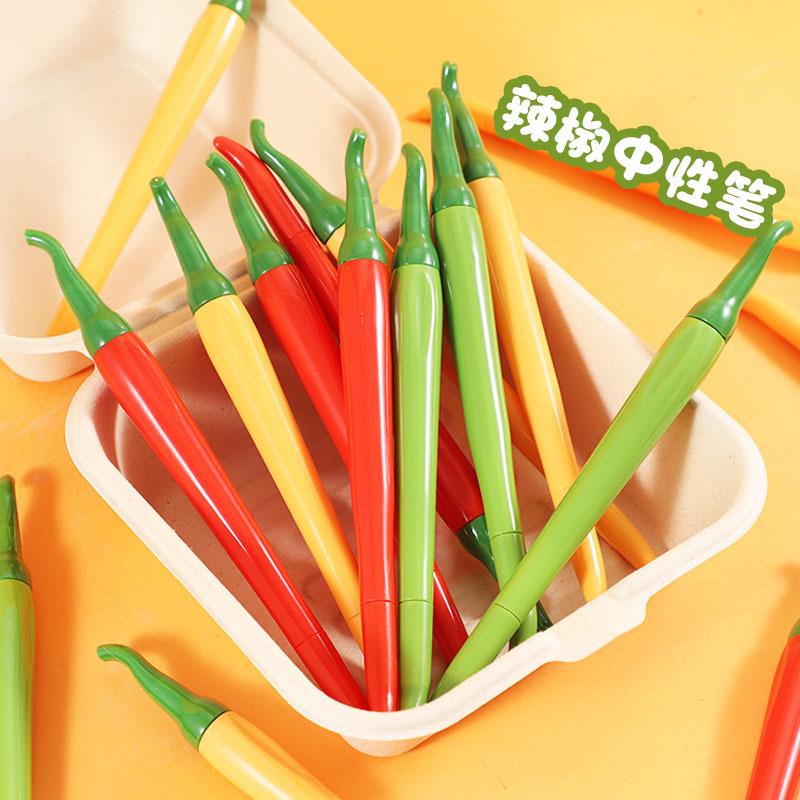 Creative Cartoon Chili Pepper Pen - Cute Fruit & Vegetable Design, Fun Novelty Stationery, Small Plastic Pen