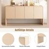 Sideboard Buffet with 4 Doors 4-Compartments Adjustable Shelves Large Capacity Minimalist Living Room Entrance Area Kitchen Wood Floor Storage Cabinet