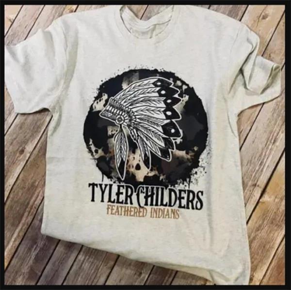 Retro Tyler Childers Indians Shirt Short Sleeve Gray Unisex S-5XL E1285 L