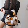 2025 Fall Plush Underarm Bag Y2K Style Clutch Leopard Print Handbag Daily Use