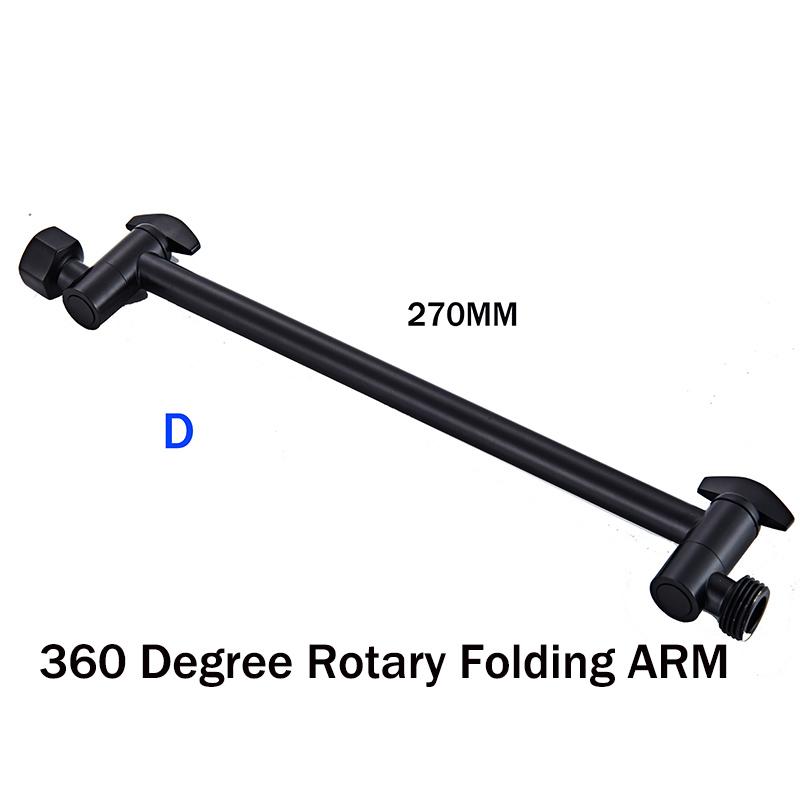 BAKALA  Black Stainless Steel Wall Mounted or Ceiling Mounted  Bathroom Shower Arm Shower Rod