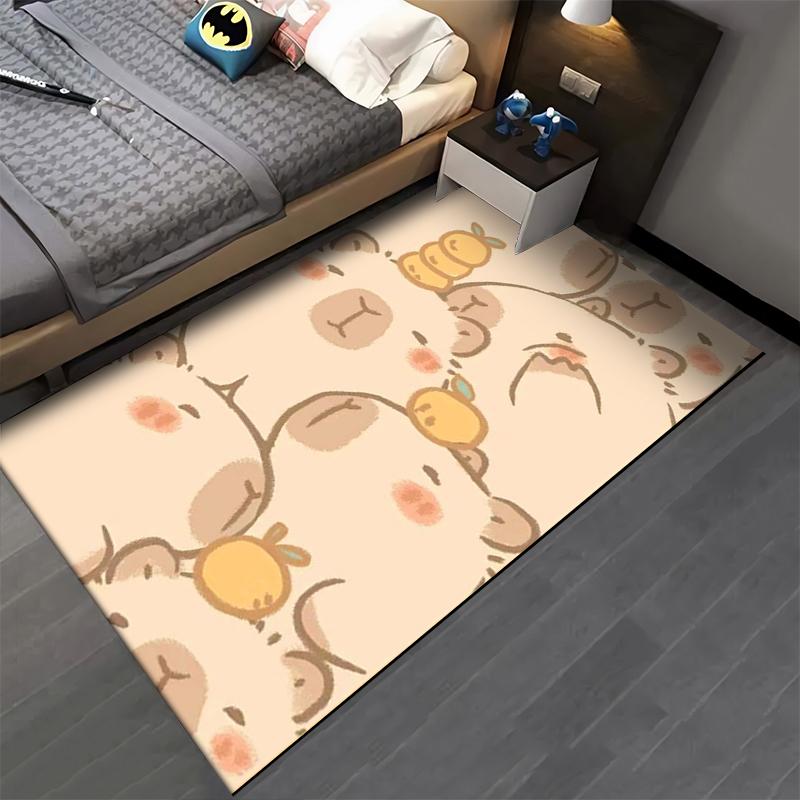 Cartoon Animal Pattern Beige Carpet for Living Room or Bedroom Decor Suitable for Use As an Anti-slip for Living Room Bedroom Sofas