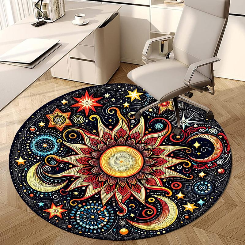 1pc Office Carpet Chair Mats Celestial Mandala Design Perfect for Decorating Office Chairs, Living Rooms, Or Bedrooms.YDT111