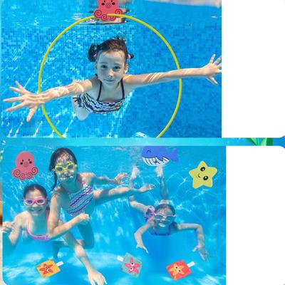 1/3Pcs Summer Beach Pool Accessories Sinking Pool Toy Safety Training Swimming Aid Ring Dive Ring Set Swimming Pool Ring