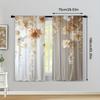 2Pcs Elegant White Rose Print Sheer Curtains With Rod Pocket – For Bedroom, Living Room & Kitchen