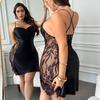Rochie cu gât halter stil nou, Pijamale din mătase, Cămașă de noapte sexy cu dantelă, Îmbrăcăminte de casă pentru femei, Pijamale senzuale, Halat de dormit