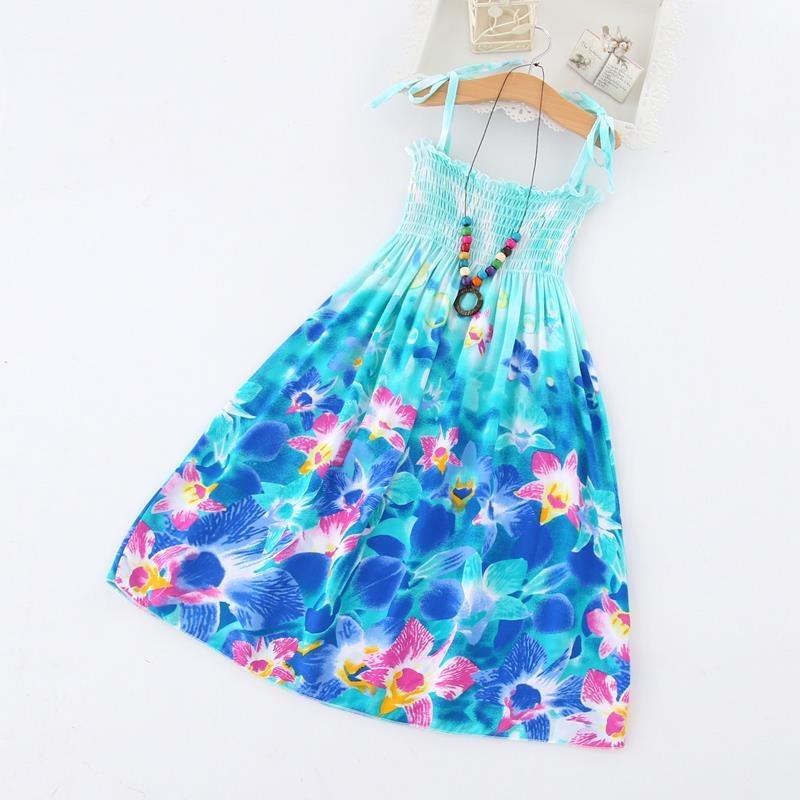 Shabohemian mother and daughter beach skirt parent-child suspender skirt girls floral vest skirt