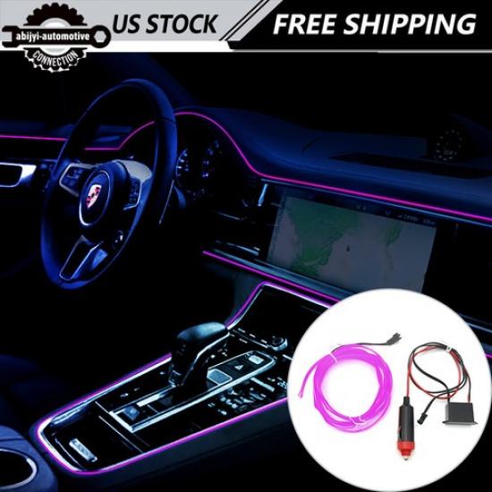 Auto Car Interior Decor Accessories LED Atmosphere Wire Strip Light Purple Lamp