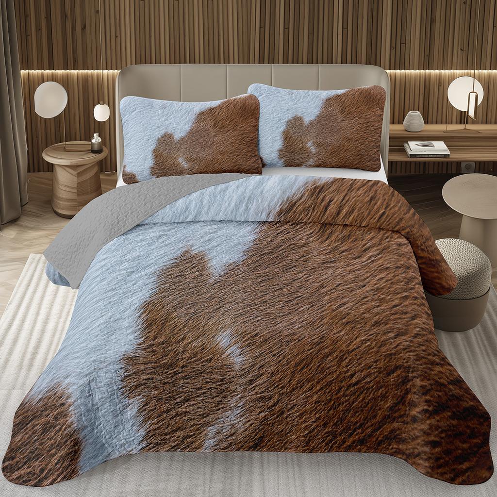 Cute Milk Cow Bedspread Set Twin Queen King Size Farm Animal Print Quilt Set Farmhouse Coverlet Set For Boys Teen Bedroom Decor