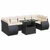 VidaXL Salon de jardin 8 pcs avec coussins noir résine tressée 3326597