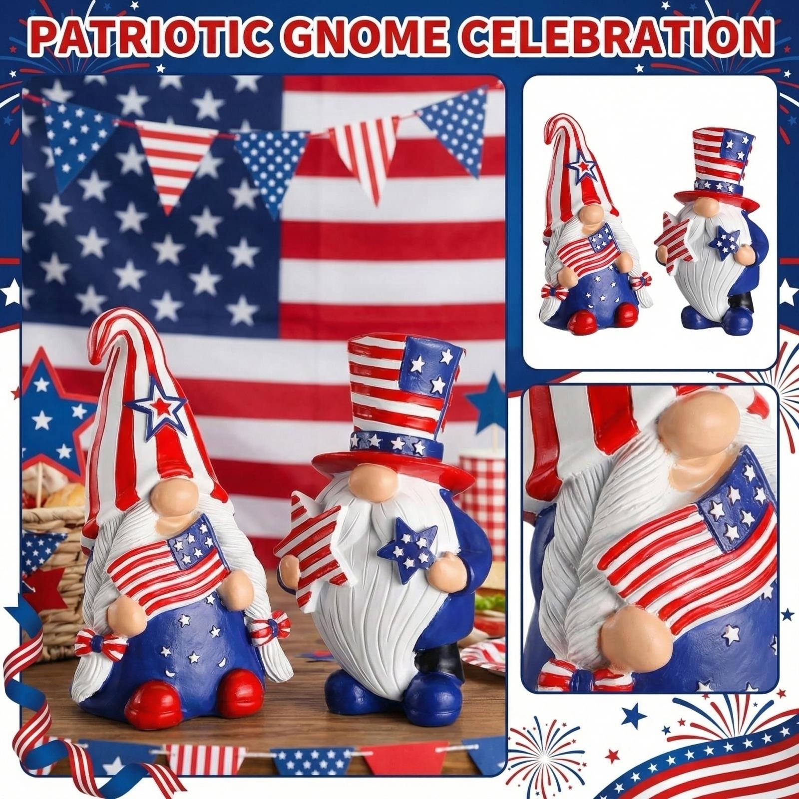Independence Day Gnome Uncle Sams Tomte Gift Stars And Stripes Handmade Scandinavian Tray Ornament one size