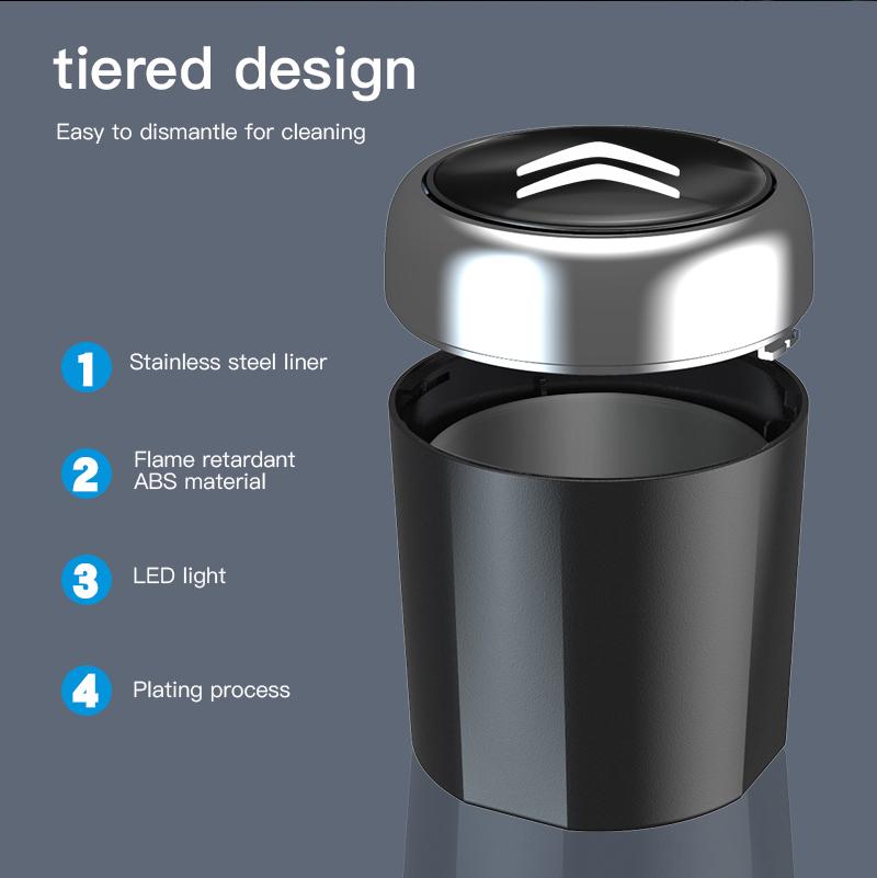 1 car portable LED ashtray automatic indicator light ashtray For Citroen C4 C3 C2 C1 C5 DS3 Berlingo Xsara Grand Picasso Jumper