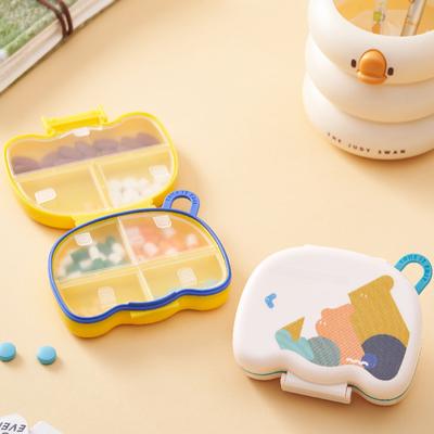 Tragbare Medikamentenbox mit hohem ästhetischem Wert für siebentägige Reisen. Versiegelte Aufbewahrungsbox für Pillen und Schmuck mit mehreren Gittern.