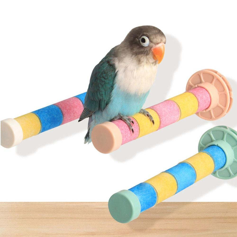Wear-resistant Bird Teeth Chew Stick Frosted Perch Parrot Perching Station Bird Cage
