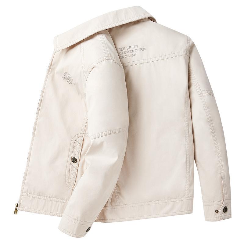 Men's Cotton Jacket Large Size Loose Dad Outfit Middle-aged and Elderly Jacket Casual Top Independent Station