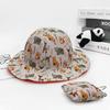1PC Children's Storage Fisherman Hat Spring Summer UV Protection Sun Cap Boys Girls Beach Panama Hat Cute Cartoon Bucket Caps
