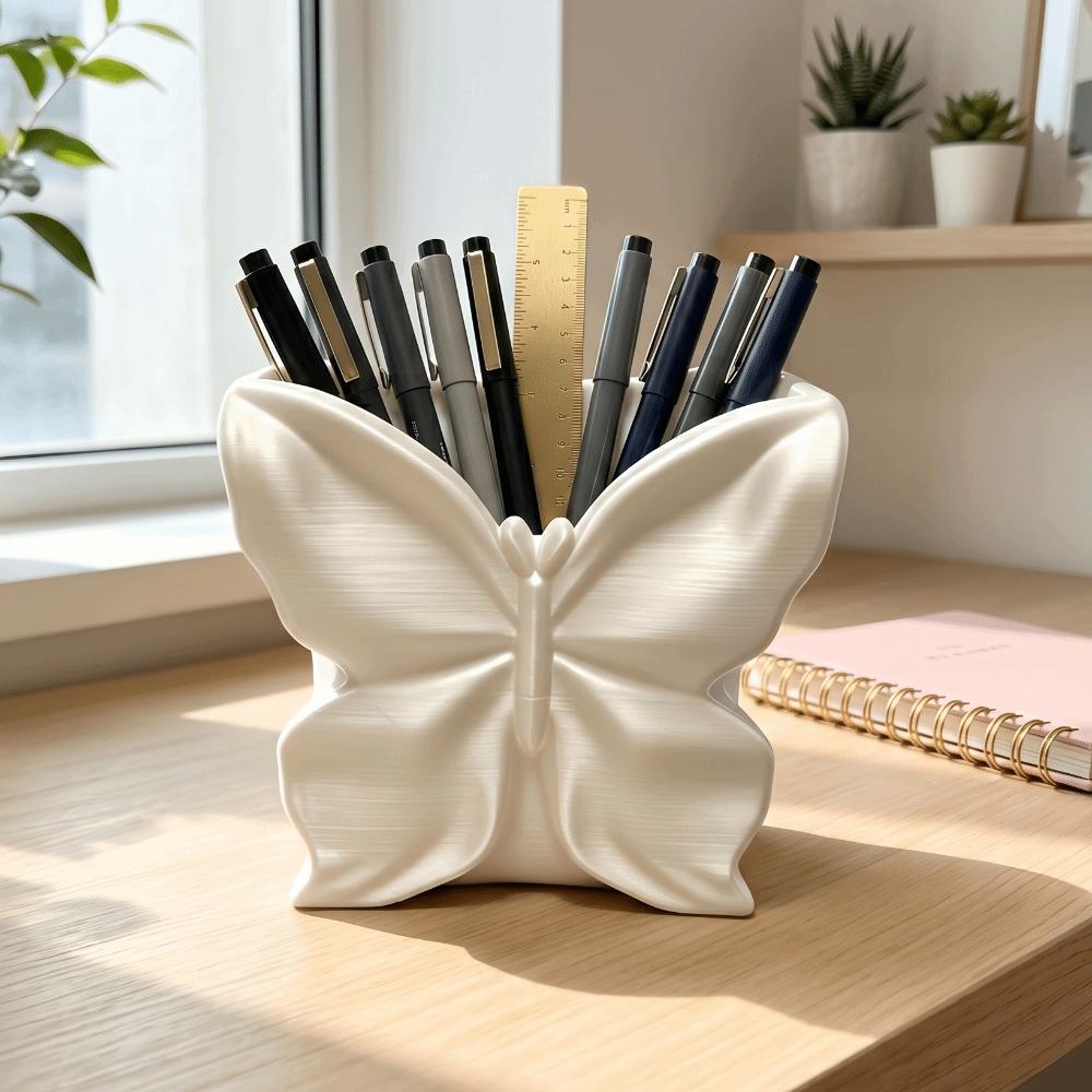Multi-function Makeup Brush Storage Box 3D-printed Butterfly Pen Holder Desktop