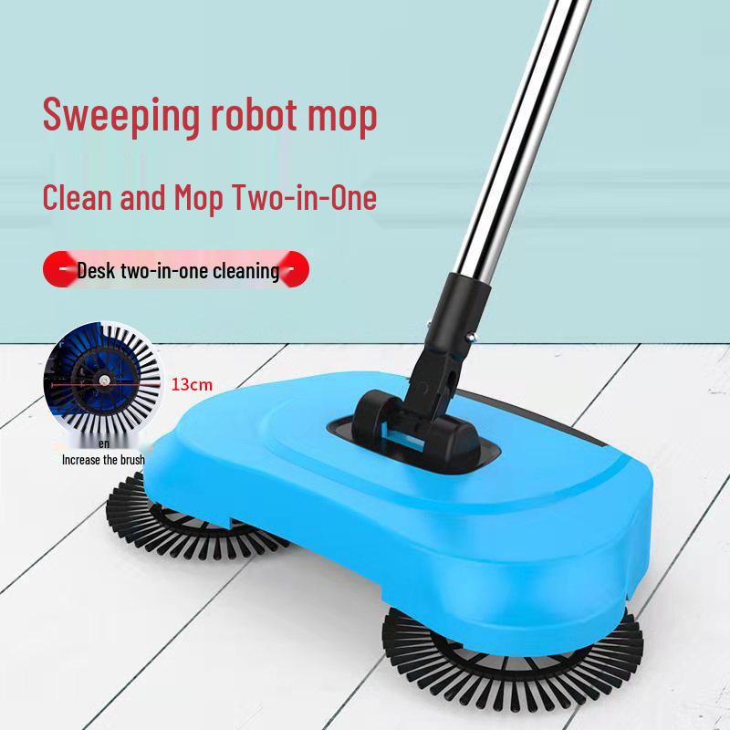 All-in-One Manual Sweeper: Push-Type Broom with Suction & Mopping for Household Cleaning