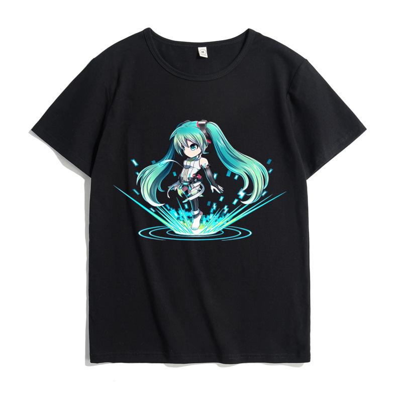 Hatsune Miku MIKU Co Branded Printed TShirt for Unisex and Unisex Anime Round Neck Summer Fashion Trend Short Sleeve