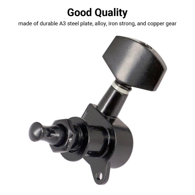 6pcs Sealed Guitar String Pegs Locking Tuners 3L3R Tuning Pegs String Tuners Electric Acoustic Guitar Tuner Guitar Accessories