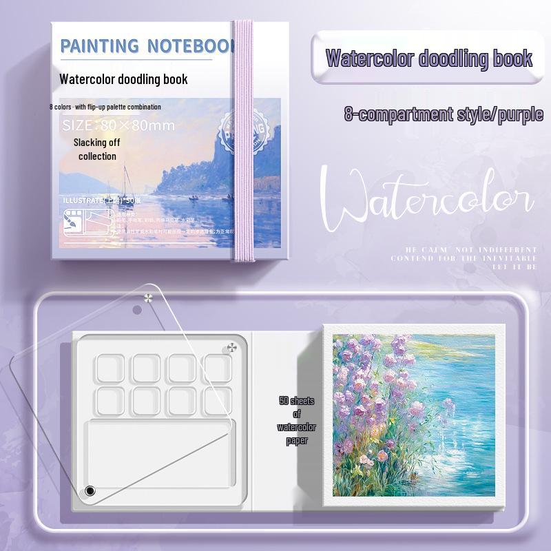 Blue Fruit Acrylic Cardstock Drawing & Doodling Mini Watercolor Pocket Book with Thickened Blank Pages