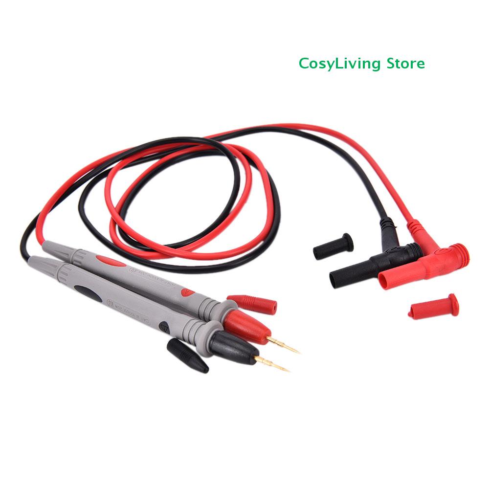 2Pcs 1 Red + 1 Black Universal Digital Multimeter Multi Meter Test Lead Probe Wire Pen Cable