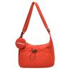Simple Solid Color Drawstring Design Women Shoulder Bags With Letter Print Coin Purse For Daily Urban Use