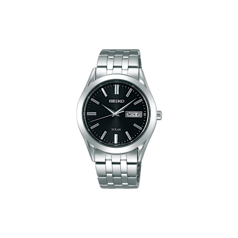 

SEIKO brightz series trendy Japanese and Korean light kinetic energy Quartz Steel Strap men s watch black dial SBPX083 чёрный