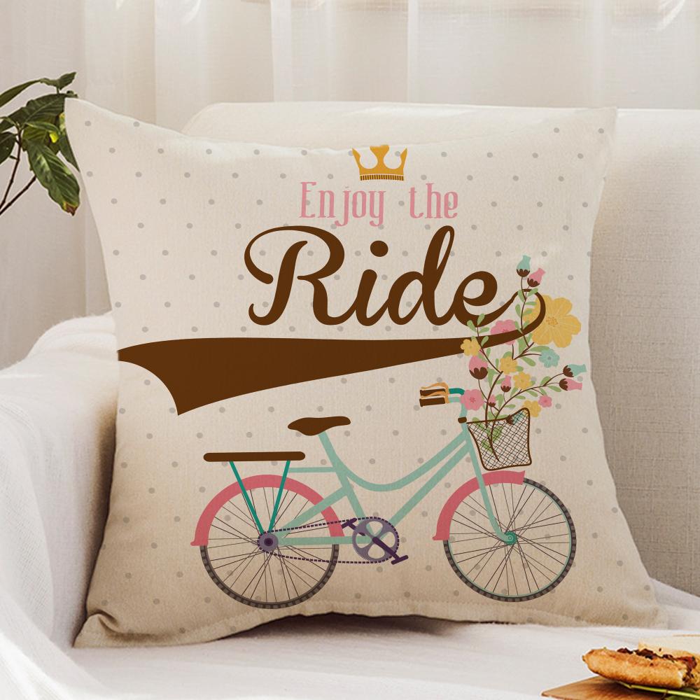 Country Flower Bicycle Cushion Cover Premium Comfort Reversible Pillow Cover - Dual - Use Design for Home & Car