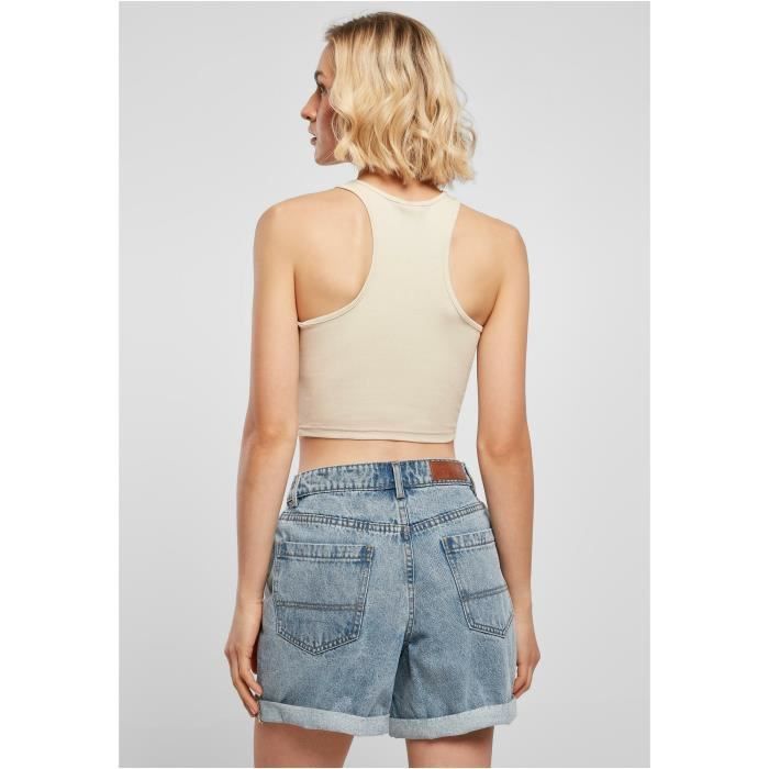Débardeur Femme Urban Classics Cropped GT - Blanc Cassé - 3XL