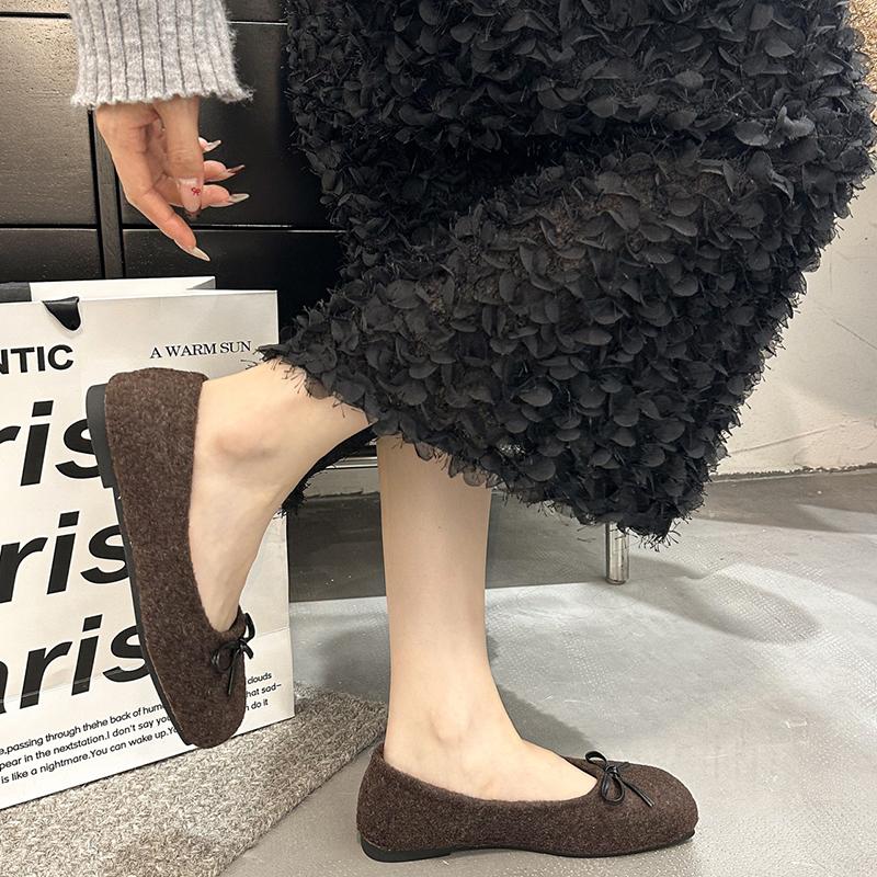 Mode Herbst Schleife Damen Slipper Schuhe Mode Slip-On Schuhe Damen Komfort Outdoor Ballerinas