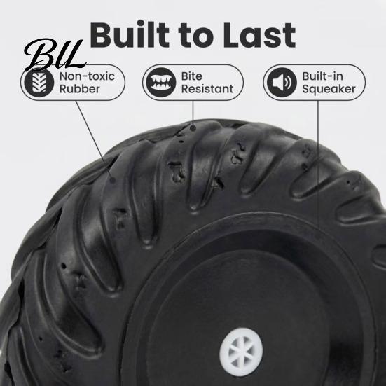 Dog Chewing Toy Football Tire Chew Built-in Squeaker Tennis Interactive Puppy Bite Resistant Pet Teething Boredom Oral Health