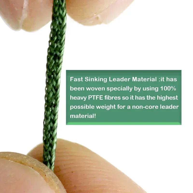 10m/60lb Carp Fishing Line Lead Free Leader 16X Super Tight PTFE Fiber For Carp Rig Chod Helicopter Rig Carp Coarse Fishing Line
