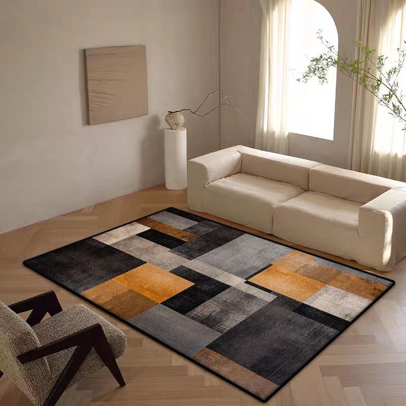 Block Design Modern Area Rugs for Living Room Luxury Decoration Home Plush Carpet Mat Bedside Bed Room Entrance Non-slip Mat IG