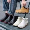 Short Tube Couple Rain Shoes Men's Low-top Outer Water Shoes Thick-soled Shallow Mouth Non-slip Kitchen Rubber Shoes Men and Women