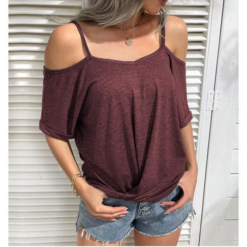 

DAFIFY женские модные повседневные летние весенние однотонные футболки и топы с короткими рукавами и v-образным вырезом с принтом XXXL