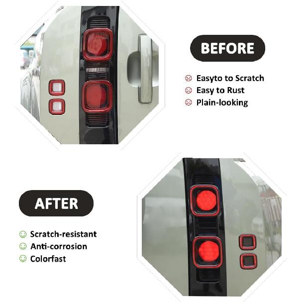 ABS Black Rear Tail Light Lens Taillight Kit Fit for Land Rover Defender 90 110 130 2020-2024 Car Exterior Taillight Protection Cover Accessories