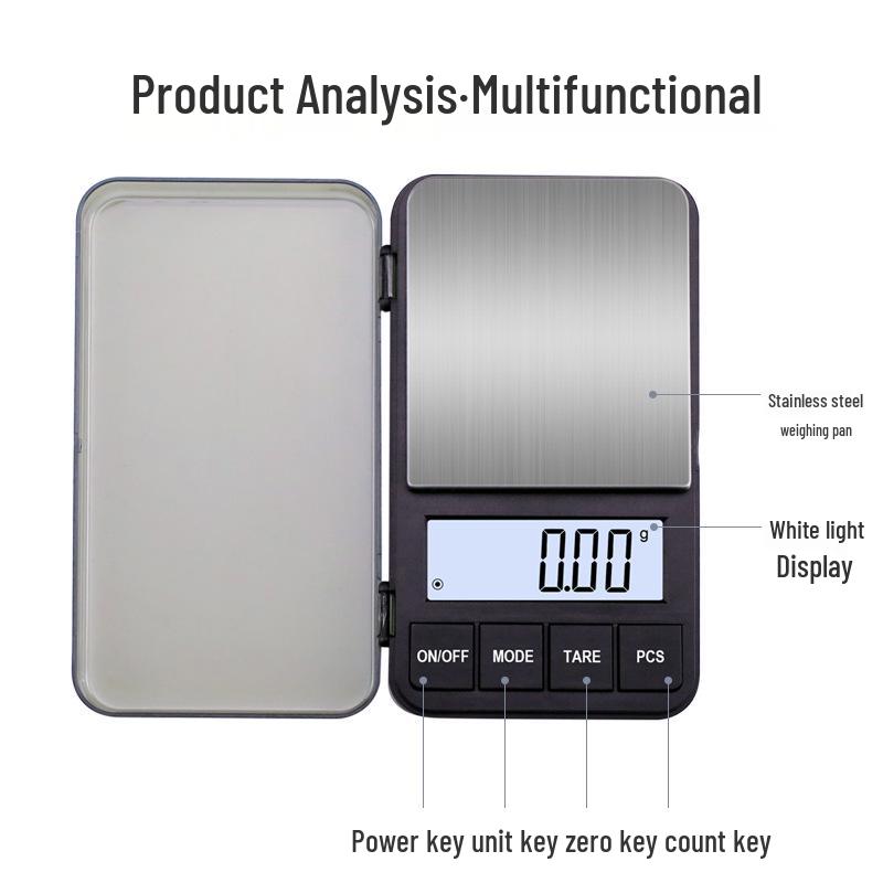 2KG Portable Mini Precision Scale: 0.01g Accuracy for Jewelry, Gold, and Medicinal Materials