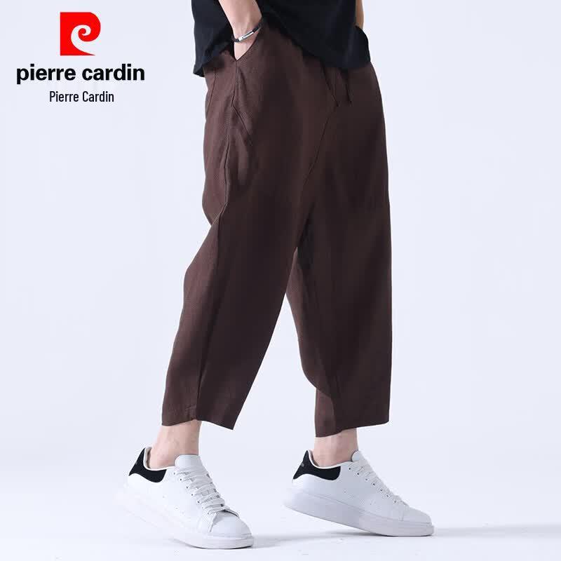 Pierre Cardin Men's 100% Linen Casual Cropped Pants