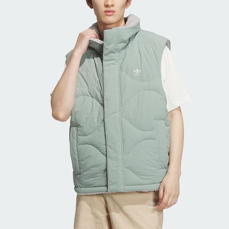 Adidas Originals M1 Down Vest 600 Fill Color Block Logo Reversible Sports Vest Men Vests Silver Gray Green IM8439