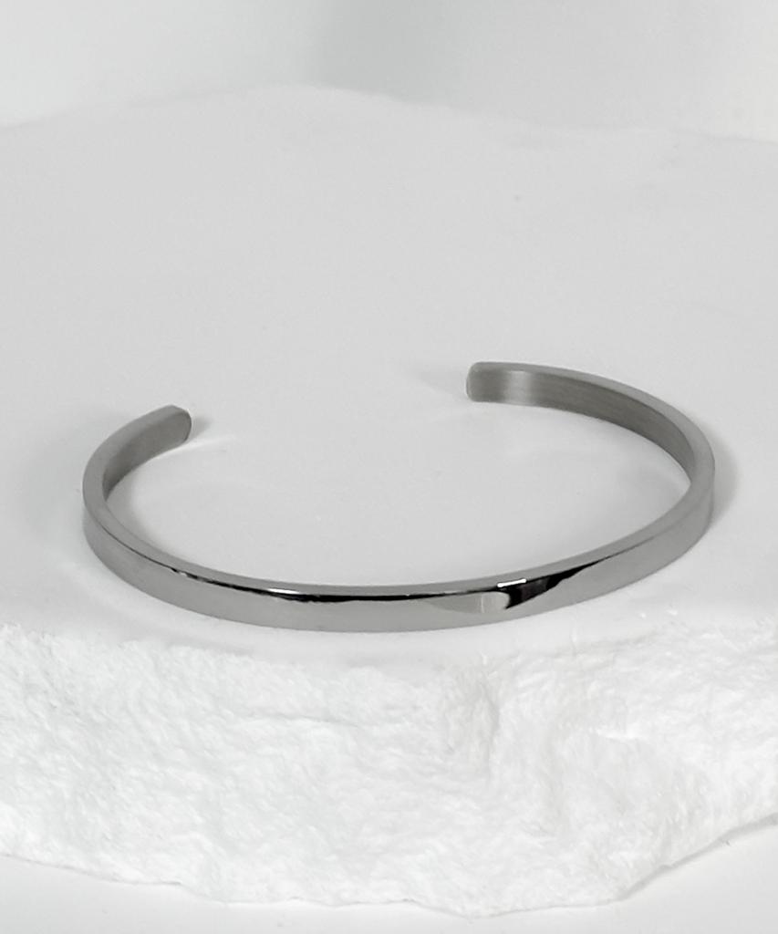 Blessed Bullet Blessed_Non-Logo Simple Bangle_Silver/Matte/Dark Silver/Black