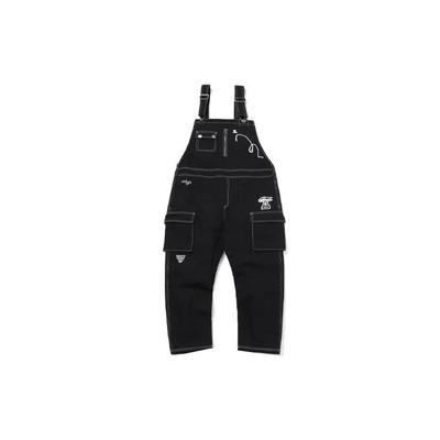 Li Ning X X-Girl Womens Dominance Collaboration Series Sports Fashion Printed Woven Breathable Loose Overalls Women Overalls Black AKXQ454-2