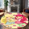 1pc Princess Strawberry10 Carpet, Round Rug, Comfortable, Suitable for Entryways, Living Rooms, Office, And Bedrooms, Christmas Decoration