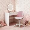 Elegant Transparent Color Dressing Chair with Adjustable Height & 360° Swivel - Silent Rolling Makeup Chair for Home, Salon