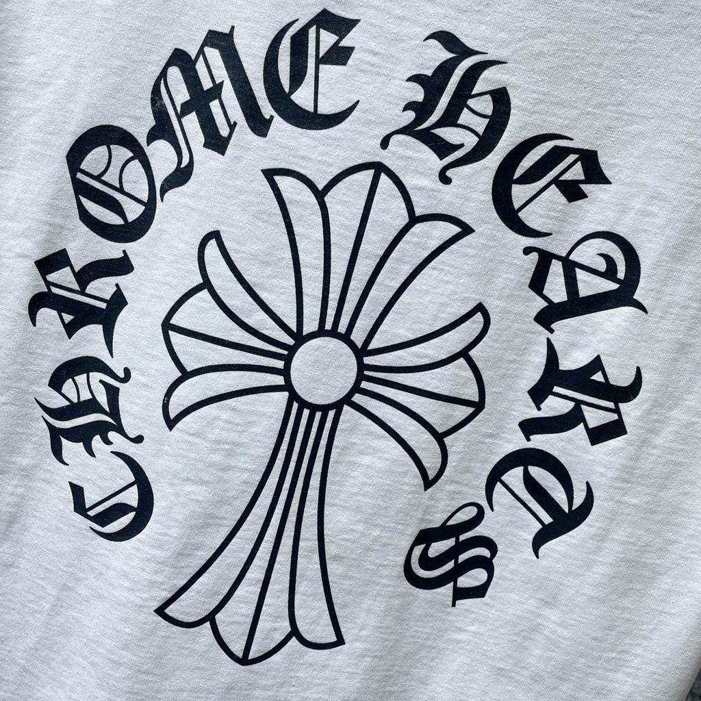 8010 CHROME HEARTS 2026 Summer New High Quality Cotton Round Neck Loose Large Size Men's and Women's T-shirt Couple T-shirt