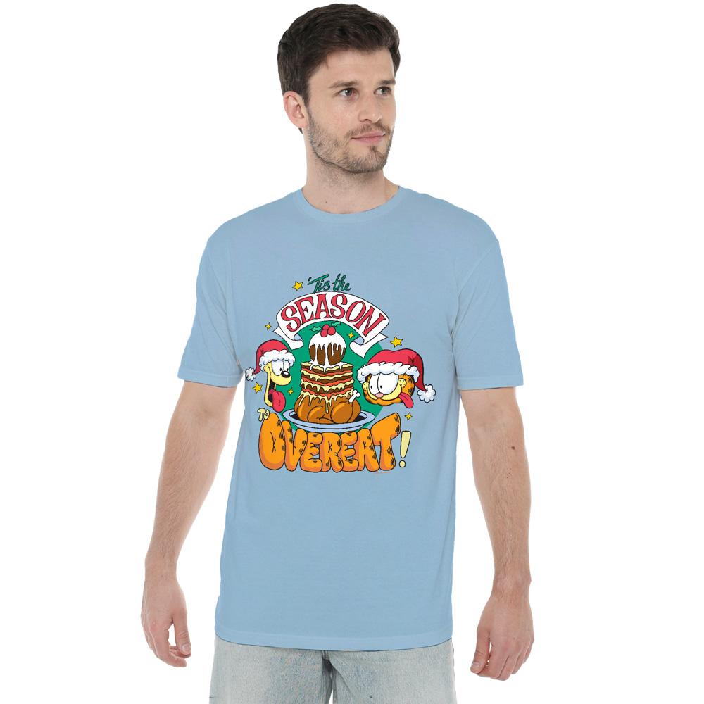 Garfield Mens Tis The Season To Overeat Odie Christmas T-Shirt