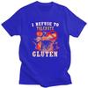 Gluten Intolerant Cat Meme T Shirt for Men Pure Cotton Tshirt Fashion Summer Short Sleeve Tee Shirt Loose Fit Clothing Gift