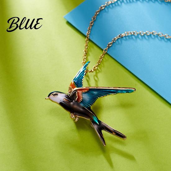 Brooch Accessory Pin Colorful Enamel Swallow Design Sweaters Bag Necklace