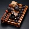 Zisha Ceramic Gongfu Tea Set with Solid Wood Tray