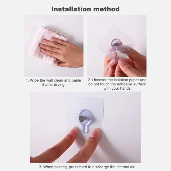 10Pcs Screw Patch Self-adhesive Wall Hook Strong Load-bearing Photo Frame Sticker Hooks for Home Room